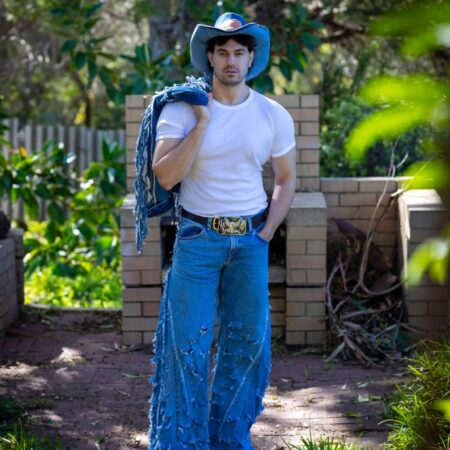 REBEL RIPPED BLUE PANTS